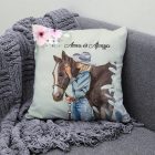 Kérd a neveddel - Meghitt lovas pillanat mintás párna