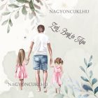 Kérd a neveddel - Apa és a kicsi lányok mintás párna