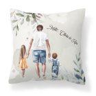 Kérd a neveddel - Apa és a gyerekek mintás párna