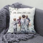 Kérd a neveddel - Apa és a három fiú mintás párna