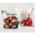 Névvel kérhető - Karácsonyi Teddy maci - együtt (tábla) mintás párna