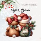 Névvel kérhető - Karácsonyi Teddy maci - együtt (tábla) mintás párna