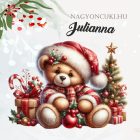 Névvel kérhető - Karácsonyi Teddy maci (ajándékok) mintás párna