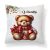Névvel kérhető - Karácsonyi Teddy maci (sál) mintás párna