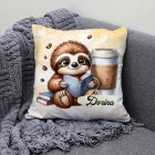 Kérd a neveddel - Kis kávés lajhár és a könyv mintás párna