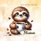 Névvel kérhető - Lazulós Kávés lajhár mintás párna