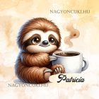 Névvel kérhető - Kávés lajhár és a forró kávé mintás párna