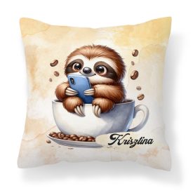   Névvel kérhető - Telefonozós Kávés lajhár mintás párna