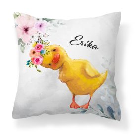 Névvel kérhető - Cuki kíváncsi kiskacsa mintás párna