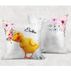 Névvel kérhető - Cuki kíváncsi kiskacsa mintás párna
