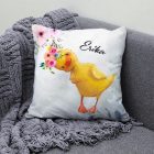 Névvel kérhető - Cuki kíváncsi kiskacsa mintás párna