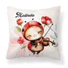 Névvel kérhető - Cuki hegedűs katica mintás párna