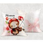 Névvel kérhető - Cuki hegedűs katica mintás párna