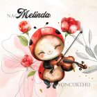 Névvel kérhető - Cuki hegedűs katica mintás párna