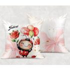 Névvel kérhető - Lufis katica mintás párna