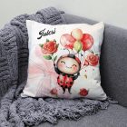 Névvel kérhető - Lufis katica mintás párna