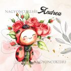 Névvel kérhető - Katica virágcsokorral mintás párna