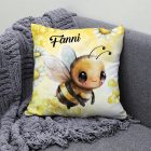 Névvel kérhető - Repülő cuki méhecske mintás párna