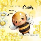 Névvel kérhető - Mosolygós méhecske mintás párna