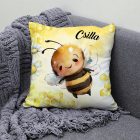 Névvel kérhető - Mosolygós méhecske mintás párna