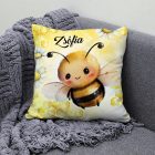 Névvel kérhető - Kedves kis méhecske mintás párna
