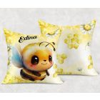 Névvel kérhető - Nagy méhecske mintás párna