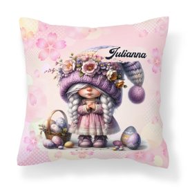 Névvel kérhető - Húsvéti manólány mintás párna