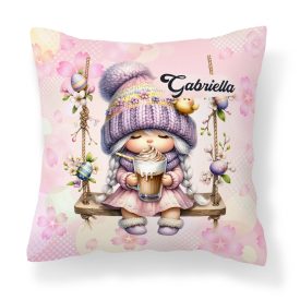   Névvel kérhető - Kávézós Húsvéti manólány mintás párna