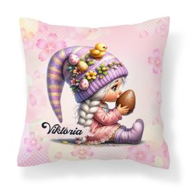   Névvel kérhető - Húsvéti manólány csokival mintás párna