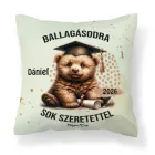 Névvel kérhető Maci mintás párna - 2026 évi Ballagásra