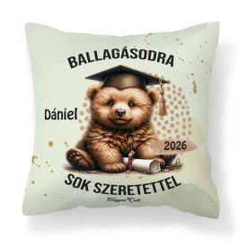   Névvel kérhető Maci mintás párna - 2026 évi Ballagásra