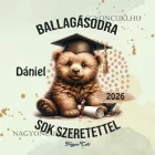 Névvel kérhető Maci mintás párna - 2026 évi Ballagásra