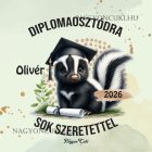 Névvel kérhető Borz mintás párna - 2026 évi Ballagásra