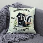 Névvel kérhető Borz mintás párna - 2026 évi Ballagásra