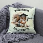 Névvel kérhető Mókus mintás párna - 2026 évi Ballagásra