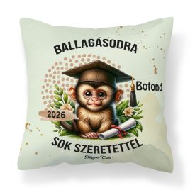   Névvel kérhető Maki mintás párna - 2026 évi Ballagásra