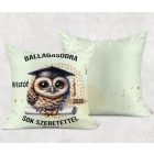 Névvel kérhető Bagoly mintás párna - 2026 évi Ballagásra