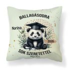 Névvel kérhető Panda mintás párna - 2026 évi Ballagásra