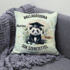Névvel kérhető Panda mintás párna - 2026 évi Ballagásra