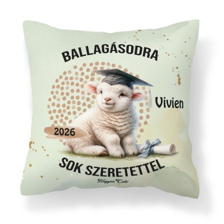 Névvel kérhető Bárány mintás párna - 2026 évi Ballagásra