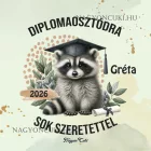 Névvel kérhető Mosómedve mintás párna - 2026 évi Ballagásra