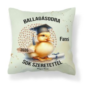   Névvel kérhető Kacsa mintás párna - 2026 évi Ballagásra