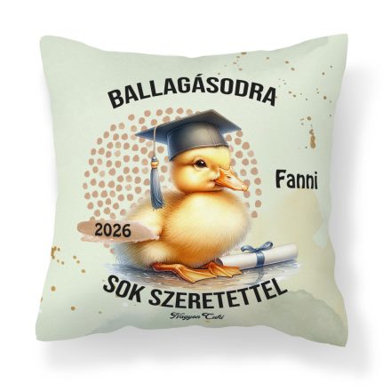 Névvel kérhető Kacsa mintás párna - 2026 évi Ballagásra