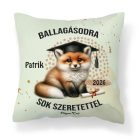 Névvel kérhető Róka mintás párna - 2026 évi Ballagásra