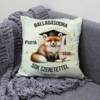 Névvel kérhető Róka mintás párna - 2026 évi Ballagásra