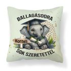 Névvel kérhető Elefánt mintás párna - 2025 évi Ballagásra