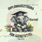 Névvel kérhető Elefánt mintás párna - 2026 évi Ballagásra