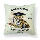 Névvel kérhető Leopárd mintás párna - 2026 évi Ballagásra