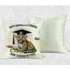 Névvel kérhető Leopárd mintás párna - 2026 évi Ballagásra