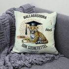 Névvel kérhető Leopárd mintás párna - 2026 évi Ballagásra